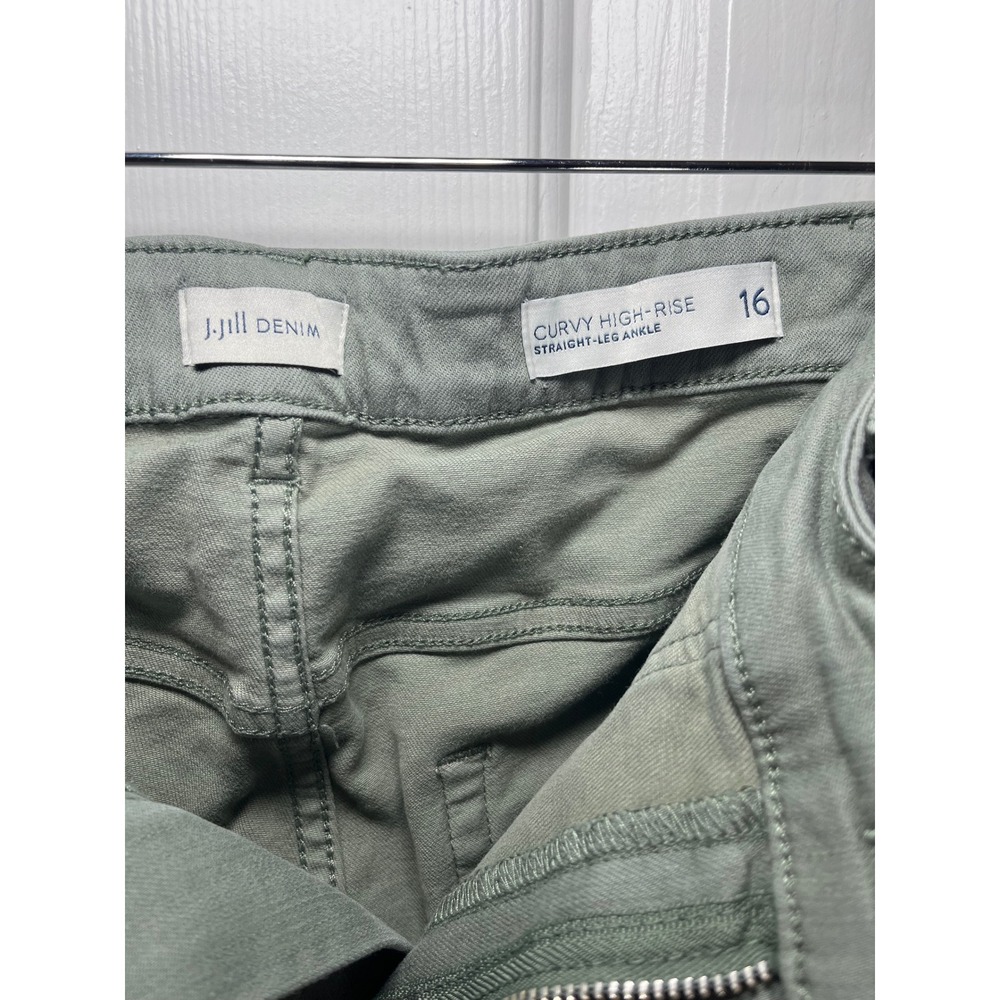 J Jill Denim Curvy High Rise Straight Leg Ankle Jeans Women 16 Sage Green - Picture 2 of 9